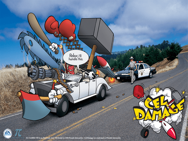 Cel Damage title screen for Xbox